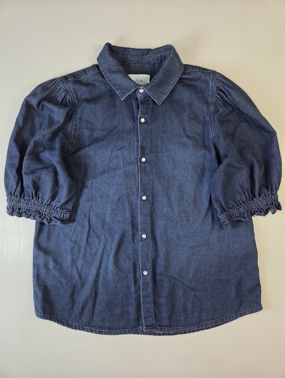 ba&sh Honey Puff Sleeve Denim Shirt